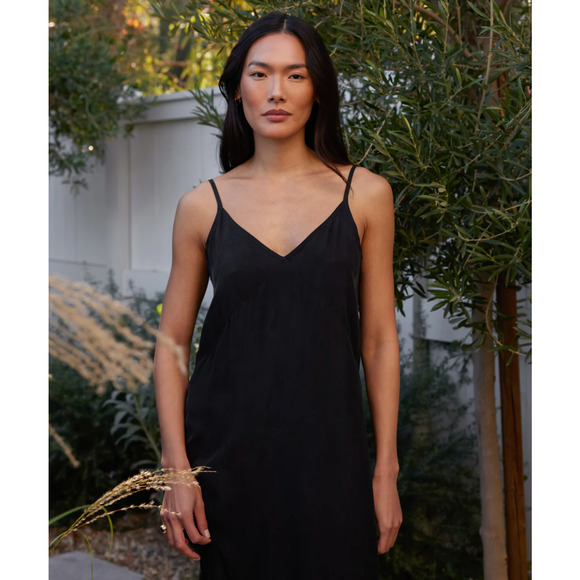 NEW! Jenni Kayne XXL Rio Slipdress $345 Maxi Dress V-neck Flowy Black 14 16 - Picture 5 of 12